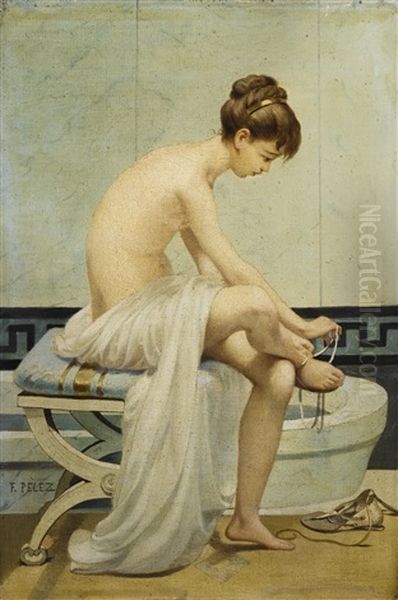 Before The Bath, Young Roman Girl by Fernand Pelez