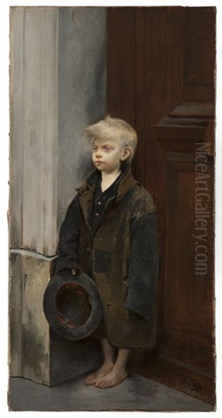 Study For 'petit Misere Ou Mendiant Au Chapeau' Oil Painting by Fernand Pelez