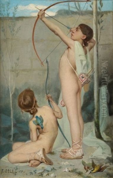 Les Petites Archers Oil Painting by Fernand Pelez