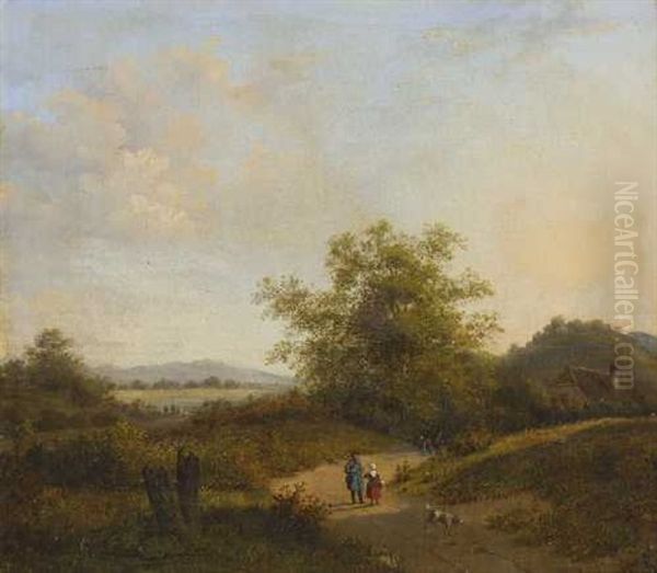 Hugelige Landschaft Mit Figurenstaffage Oil Painting by A. Pelgrim