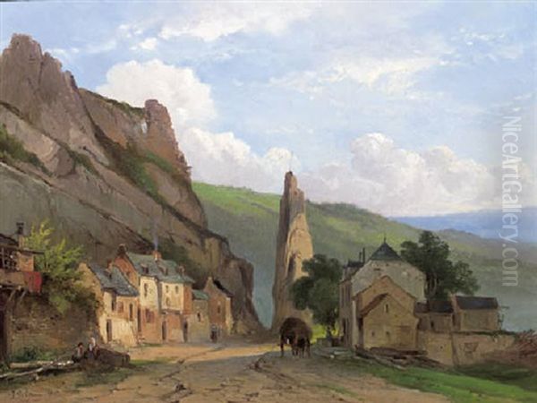 A View Of Dinant, Ardennes Oil Painting by Jacobus Pelgrom