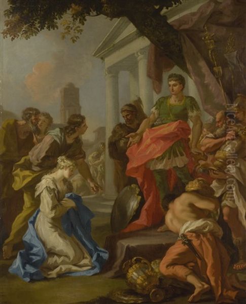 The Continence Of Scipio Oil Painting by Giovanni Antonio Pellegrini