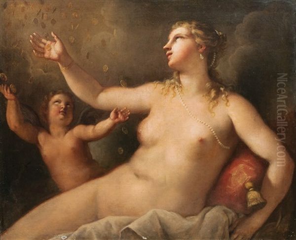 Zeus And Danae Oil Painting by Giovanni Antonio Pellegrini