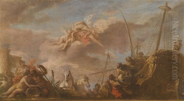 Apotheosis Of A Marine Commander Oil Painting by Giovanni Antonio Pellegrini