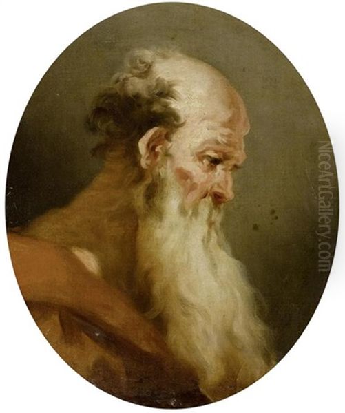 Portrat Eines Bartigen (study) Oil Painting by Giovanni Antonio Pellegrini