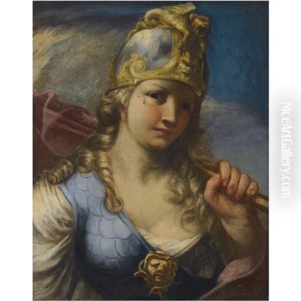 A Warrior Woman (medea ?) Oil Painting by Giovanni Antonio Pellegrini