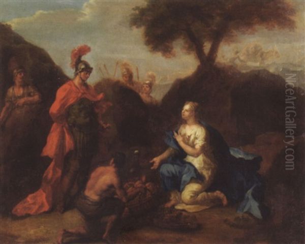 Abigail Vor Konig David Oil Painting by Giovanni Antonio Pellegrini