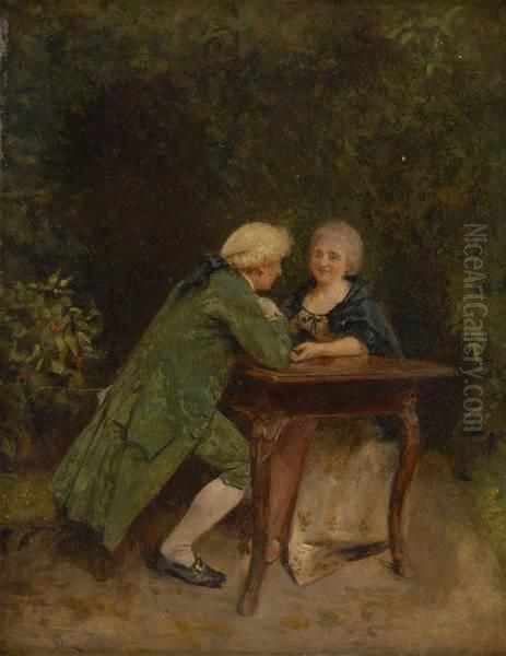 Galante Conversation Oil Painting by Maurice Blum