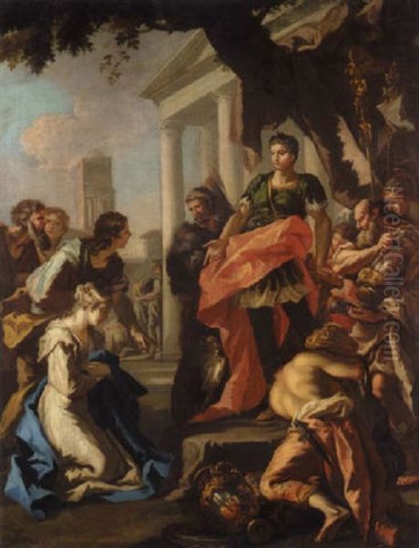 The Continence Of Scipio Oil Painting by Giovanni Antonio Pellegrini