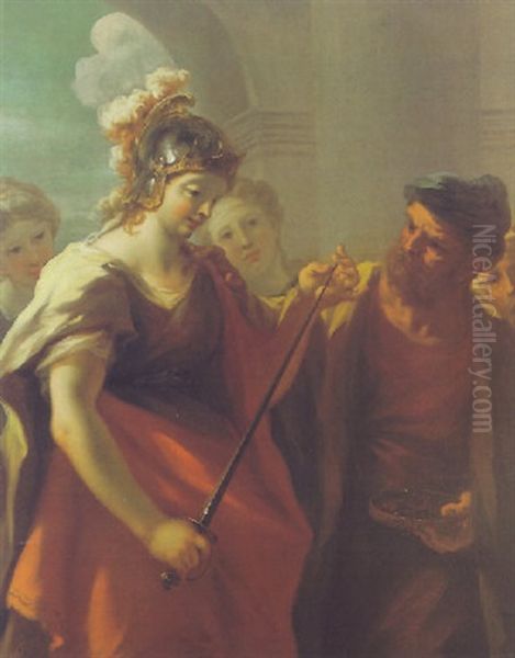 Achilles Discovered Amongst The Daughters Of Lycomedes Oil Painting by Giovanni Antonio Pellegrini