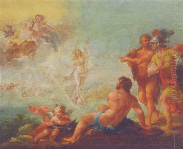 An Assembly Of The Gods Oil Painting by Giovanni Antonio Pellegrini