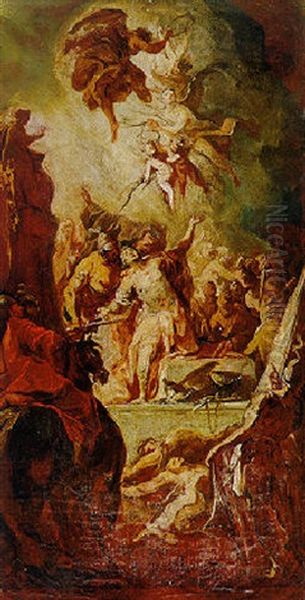 Martyrdom Of A Soldier Saint Oil Painting by Giovanni Antonio Pellegrini