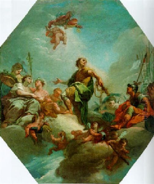 The Apotheosis Of Hercules Oil Painting by Giovanni Antonio Pellegrini