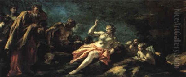 Il Giudizio Di Mida Sulla Gara Musicale Fra Apollo E Pan Oil Painting by Giovanni Antonio Pellegrini