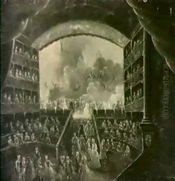 Festlicher Abend In Einem Theater Oil Painting by Giovanni Antonio Pellegrini