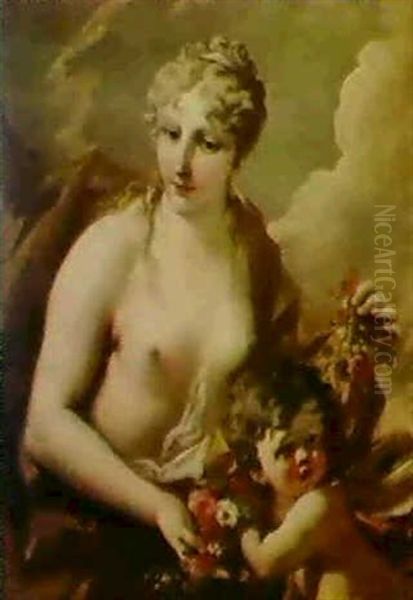 Flora Und Zephyr Oil Painting by Giovanni Antonio Pellegrini