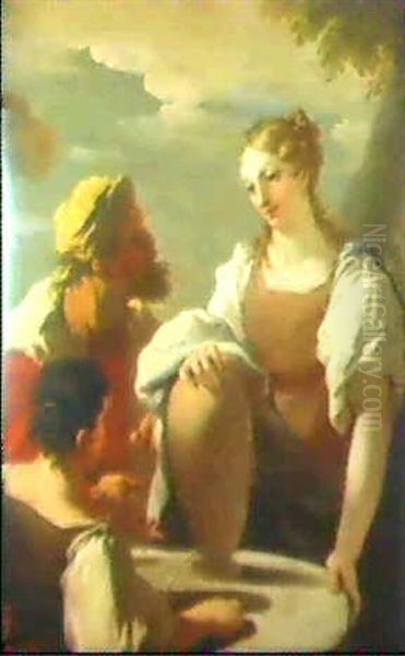 Rebecca Au Puits Oil Painting by Giovanni Antonio Pellegrini