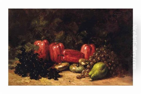 Still Lives With Fruit And Vegetables Oil Painting by Riccardo Pellegrini