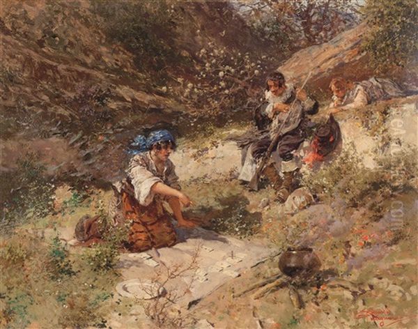 Accampamento Di Zingari Oil Painting by Riccardo Pellegrini