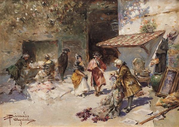 Un Antiquario A Granada Oil Painting by Riccardo Pellegrini