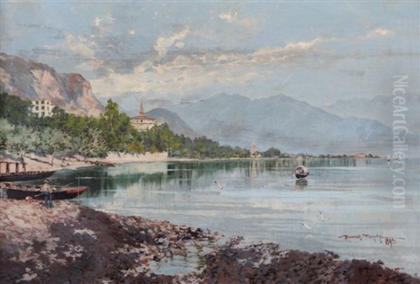 Baveno, Lago Maggiore Oil Painting by Riccardo Pellegrini