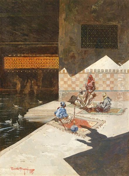 Orientalisches Bad Oil Painting by Riccardo Pellegrini