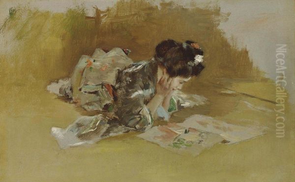 The Picture Book Oil Painting by Robert Frederick Blum