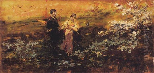 Der Spaziergang Oil Painting by Riccardo Pellegrini