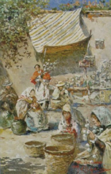 Lavoranti Oil Painting by Riccardo Pellegrini