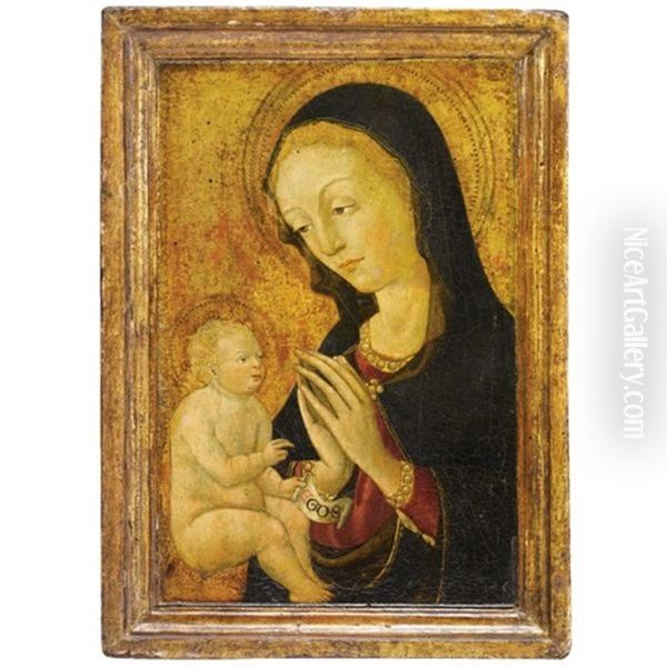 Madonna Col Bambino Oil Painting by  Pellegrino di Mariano Rossini