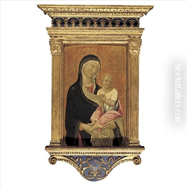 Madonna And Child Oil Painting by  Pellegrino di Mariano Rossini