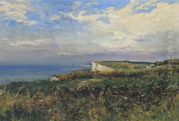 Kuste In Der Normandie Oil Painting by Pierre Jacques Pelletier