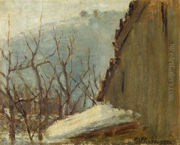 Paesaggio Invernale Oil Painting by Giuseppe Pellizza da Volpedo