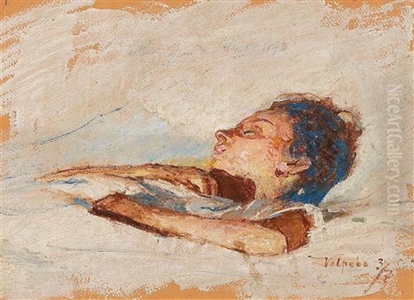 Sleeping Boy Oil Painting by Giuseppe Pellizza da Volpedo