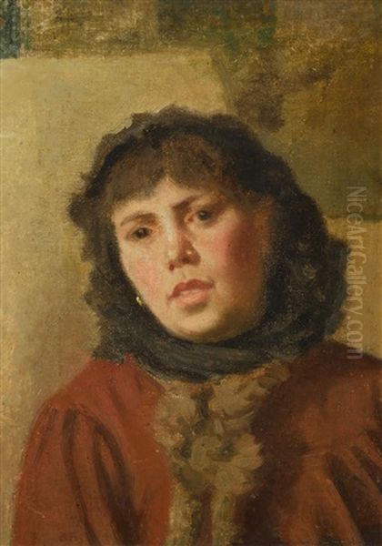 Bildnis Einer Jungen Frau Oil Painting by Giuseppe Pellizza da Volpedo