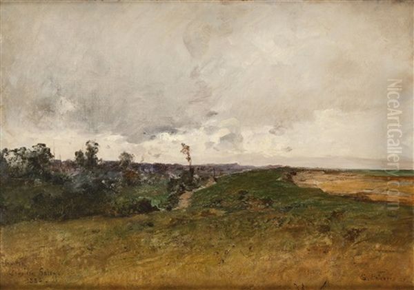 Paysage A Saint Jean Le Thomas (manche) Oil Painting by Leon Germain Pelouse