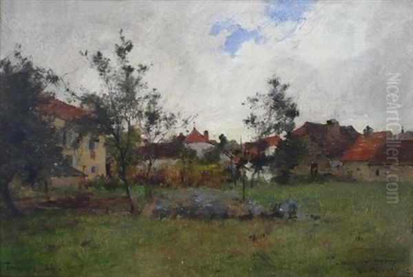 Le Potager A Tresilley Oil Painting by Leon Germain Pelouse