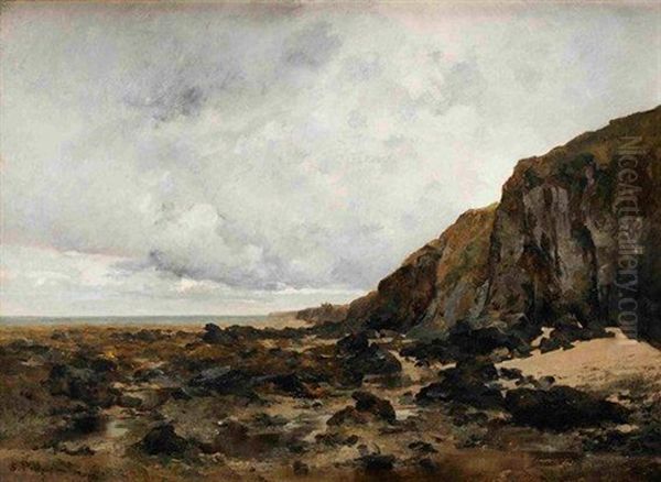 Les Falaises De Granville Oil Painting by Leon Germain Pelouse