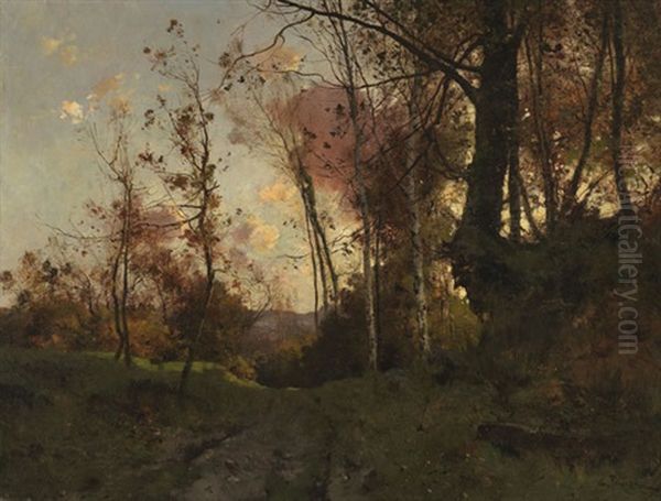 Herbstwald Bei Fontainebleau by Leon Germain Pelouse