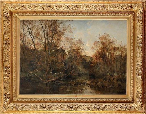 Paysage De Sous Bois Oil Painting by Leon Germain Pelouse