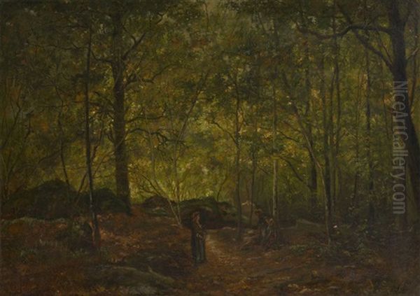 Fagoteuse Dans Une Clairiere Oil Painting by Leon Germain Pelouse