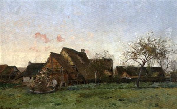 Barbizon, Derniers Rayons Du Jour Oil Painting by Leon Germain Pelouse