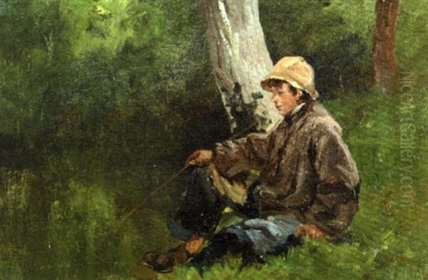 Le Petit Pecheur by Leon Germain Pelouse