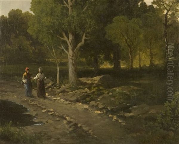 Walking Through The Forest Oil Painting by Leon Germain Pelouse