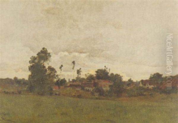 Vue De Poigny Oil Painting by Leon Germain Pelouse