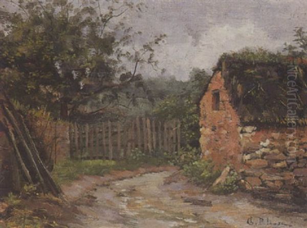 Maisonnette A La Campagne Oil Painting by Leon Germain Pelouse