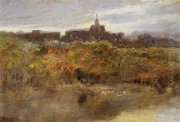 Etang Et Village Oil Painting by Leon Germain Pelouse