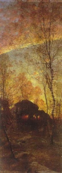 Sous-bois Au Crepuscule Oil Painting by Leon Germain Pelouse