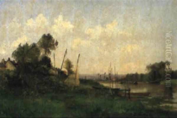 Flusslandschaft Oil Painting by Leon Germain Pelouse