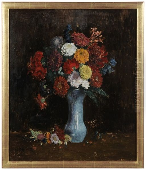 Vase Of Summer Flowers Oil Painting by Gottfried Van Pelt